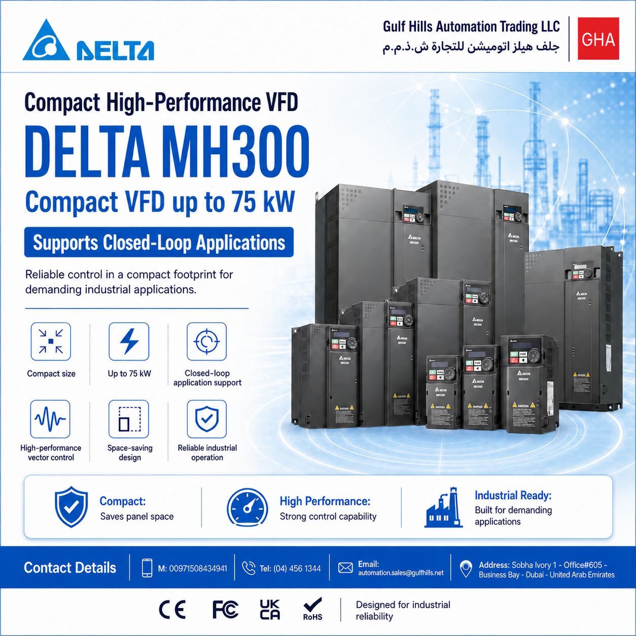Delta MH300 compact high-performance VFD